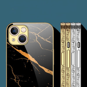 2022 Suitable For IPhone13 Ultra-Thin Electroplated Embossed Glass Phone Case