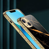 2022 Suitable For IPhone13 Ultra-Thin Electroplated Embossed Glass Phone Case