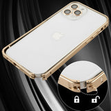 Metal Frame Transparent Magnetic Phone Case for iPhone 14/15