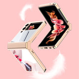 ZFlip3 Folding Screen Electroplating Mirror All-Inclusive Anti-Fall Protective Leather Case