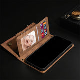 Suitable For iPhone13 Multifunctional Mobile Phone Leather Case Anti-Theft Brush Mobile Phone Case