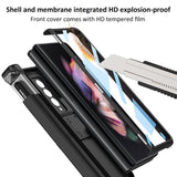 Magnetic All-included Slide Pen Case With Back Screen Glass Hinge Holder Phone Cover For Samsung Galaxy Z Fold 3/4 5G