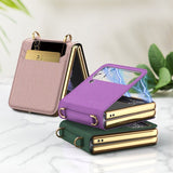 Samsung Z filp3 Phone Case Creative Diagonal Mirror  Folding Protective Cover