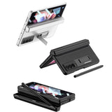 Magnetic Leather Frame Stand for Z Fold 3 Full Included Screen Glass Membrane Case with Hidden S Pen Slot