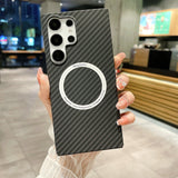 Suitable for Samsung S23 Ultra Carbon Fiber Magnetic Phone Case