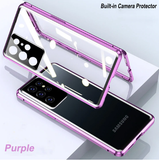 Double Sided Magnetic Tempered Glass Samsung Protection Full Covering Case