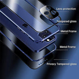 iPhone Metal Frame Double Sided Protective Glass Magnetic Case